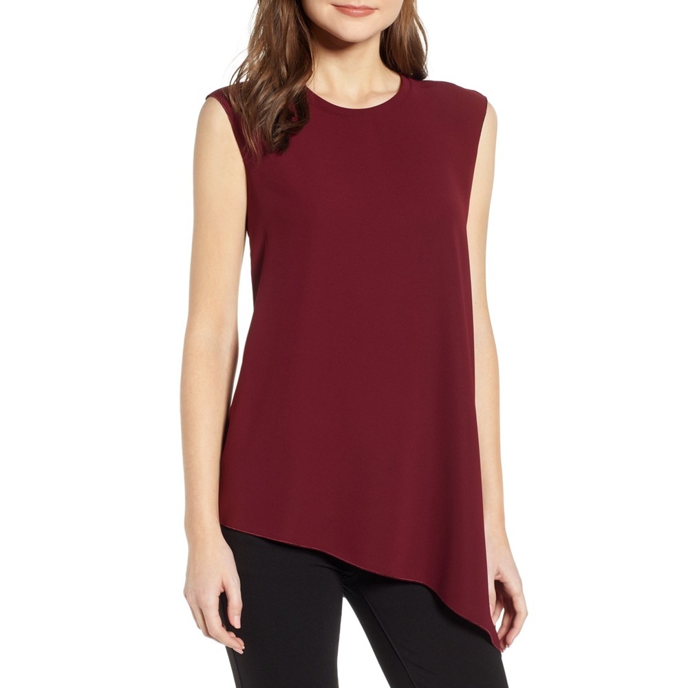 Anne Klein Asymmetrical Hem Blouse